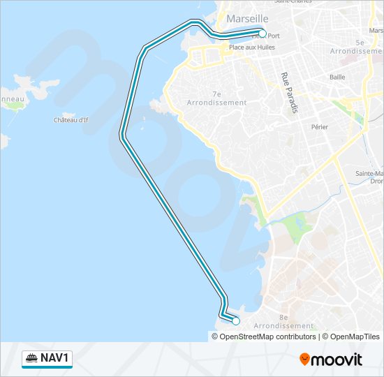 Plan de la ligne NAV1 de ferry