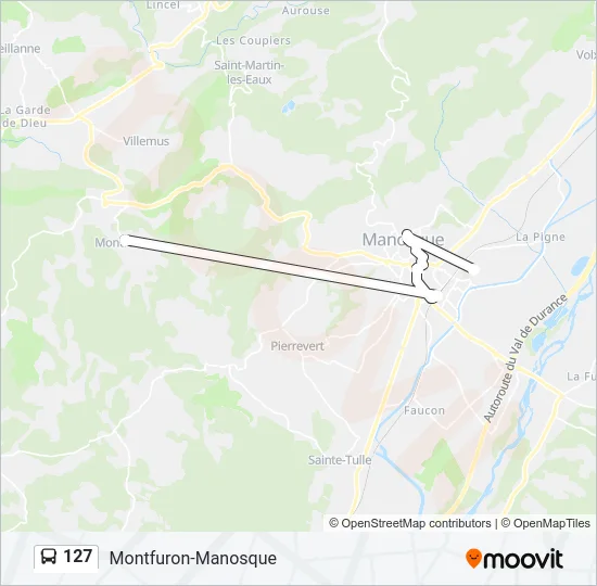 127 Bus Line Map