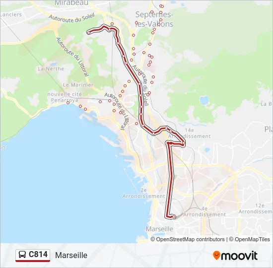 C814 Bus Line Map