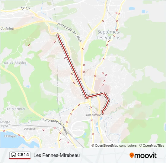 C814 Bus Line Map