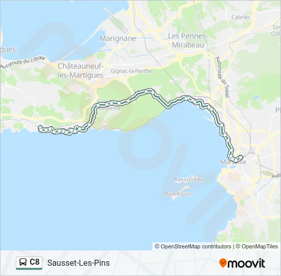C8 Bus Line Map