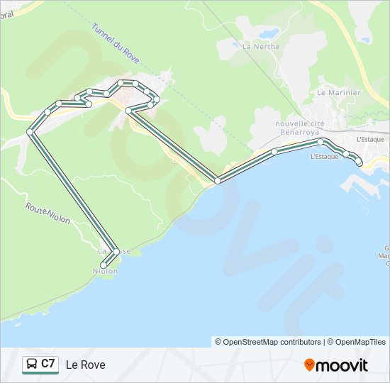 Plan de la ligne C7 de bus