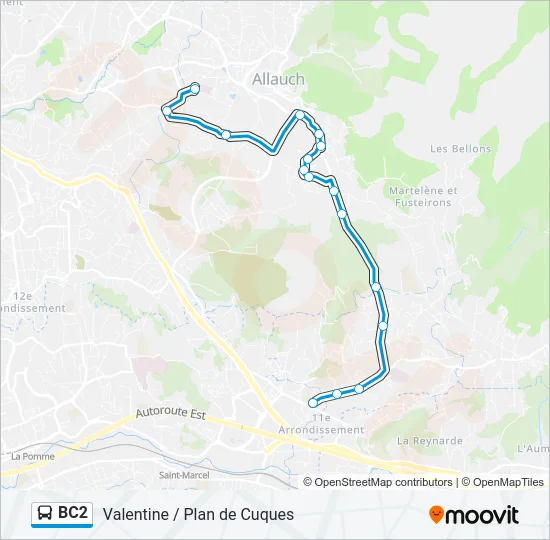 BC2 Bus Line Map