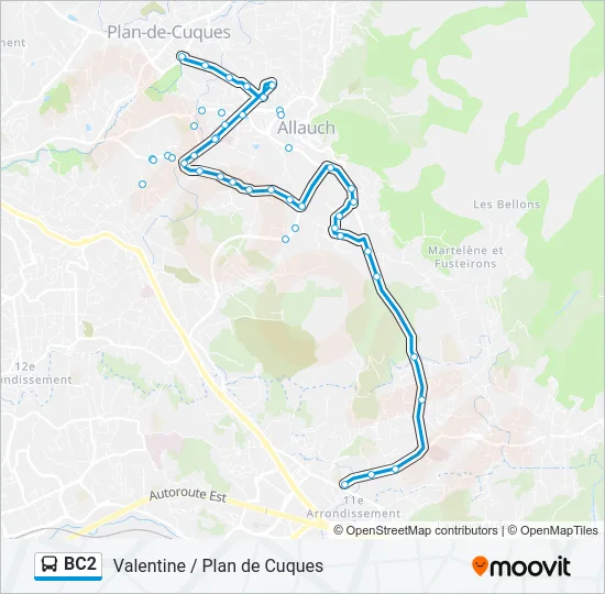 BC2 Bus Line Map