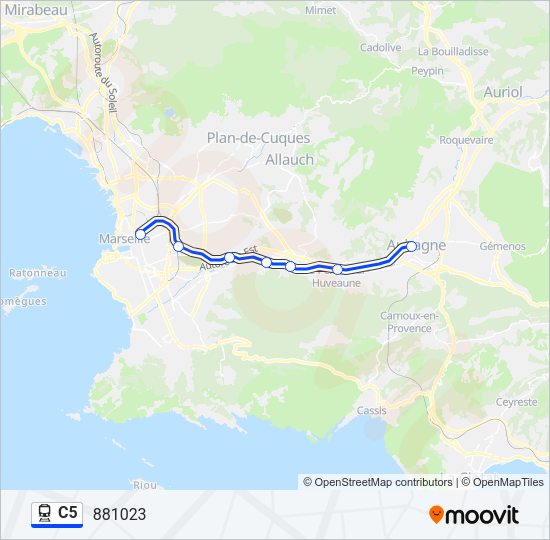 Plan de la ligne C5 de train