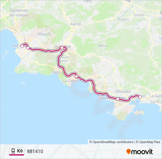 K6 Train Line Map