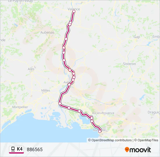 K4 Train Line Map