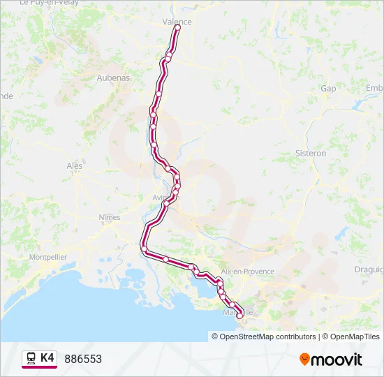 K4 Train Line Map