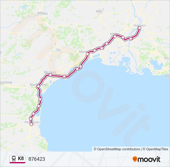 K8 train Line Map