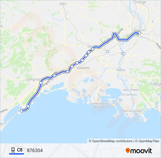 C8 train Line Map