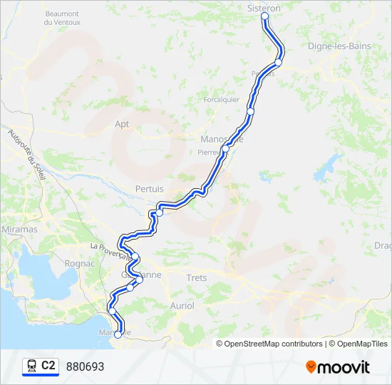 C2 Train Line Map