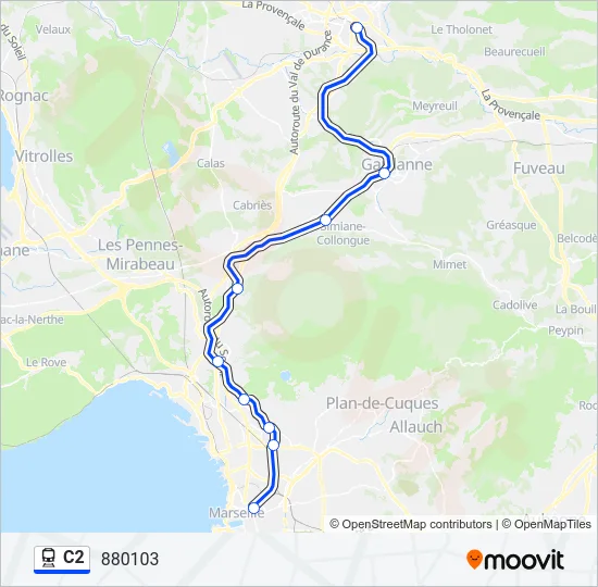C2 Train Line Map