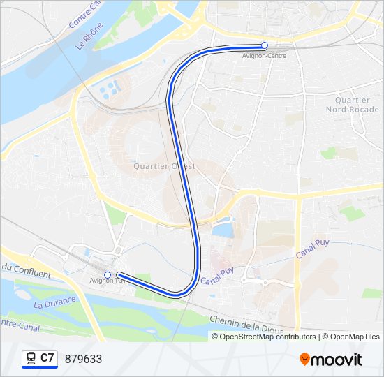 Plan de la ligne C7 de train