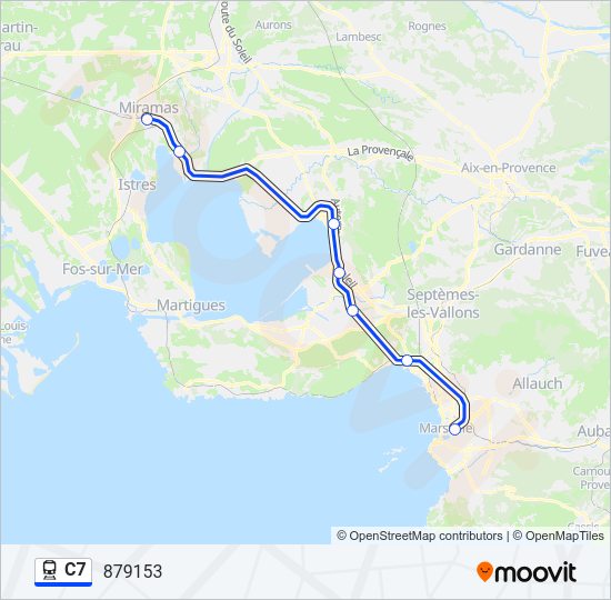Plan de la ligne C7 de train
