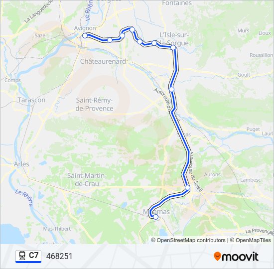 Plan de la ligne C7 de train