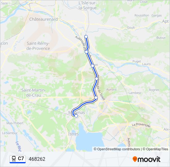Plan de la ligne C7 de train