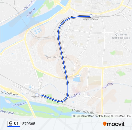 Plan de la ligne C1 de train