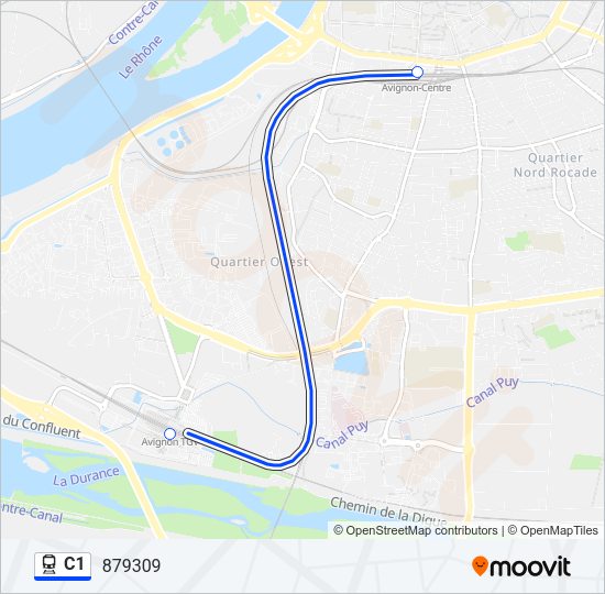Plan de la ligne C1 de train