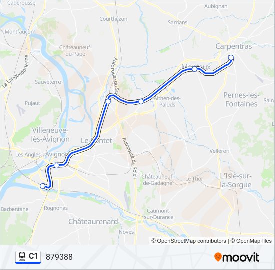 Plan de la ligne C1 de train