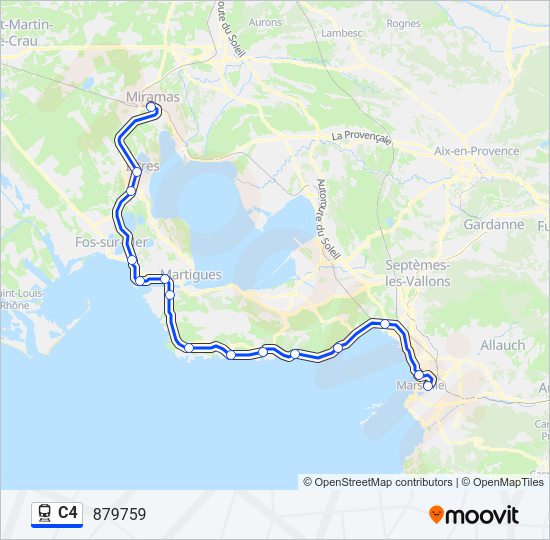 Plan de la ligne C4 de train
