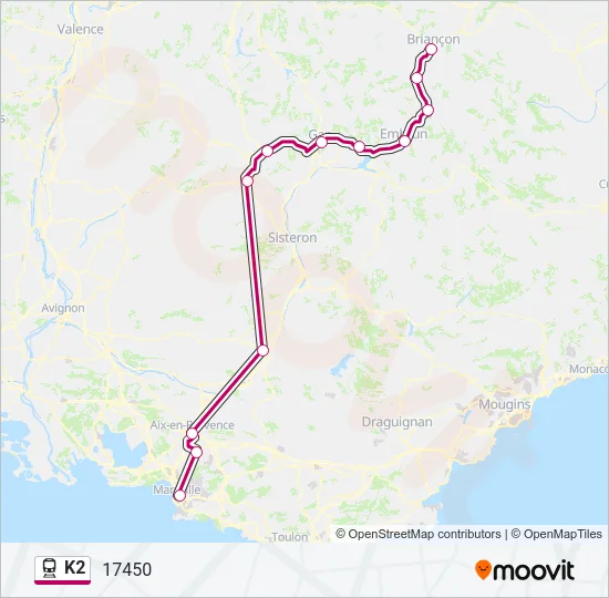 K2 Train Line Map