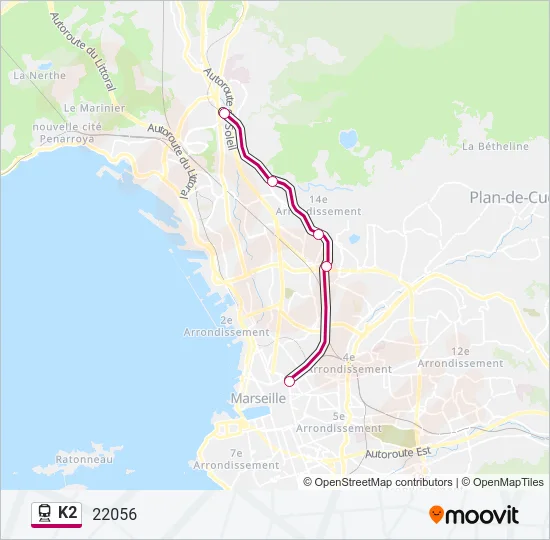 K2 Train Line Map