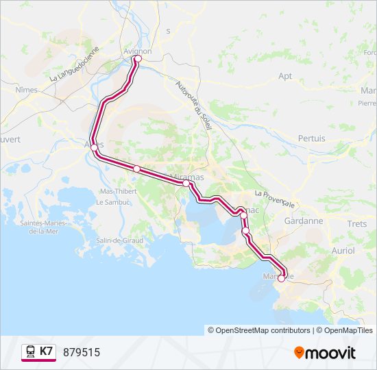 Mapa de K7 de tren