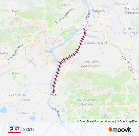 Mapa de K7 de tren