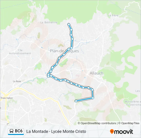 BC6 Bus Line Map