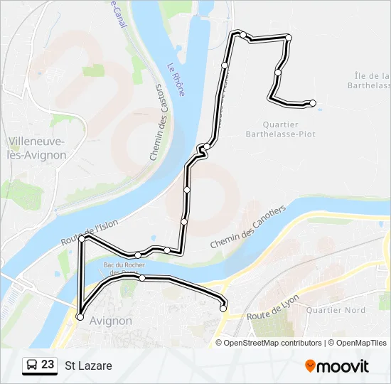 23 Bus Line Map