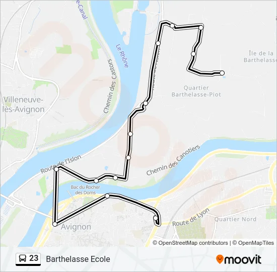 23 Bus Line Map
