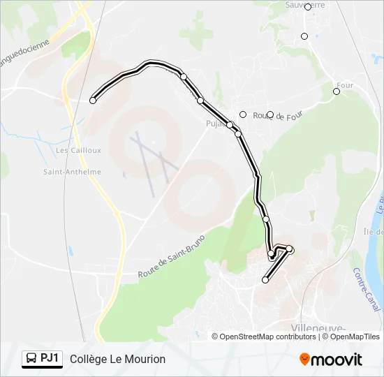 PJ1 Bus Line Map