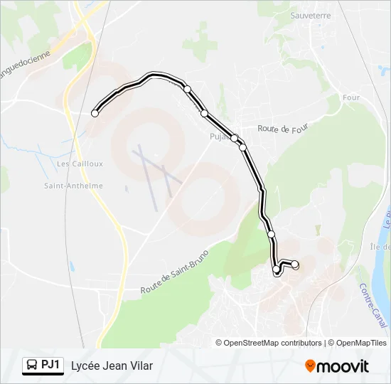 PJ1 Bus Line Map