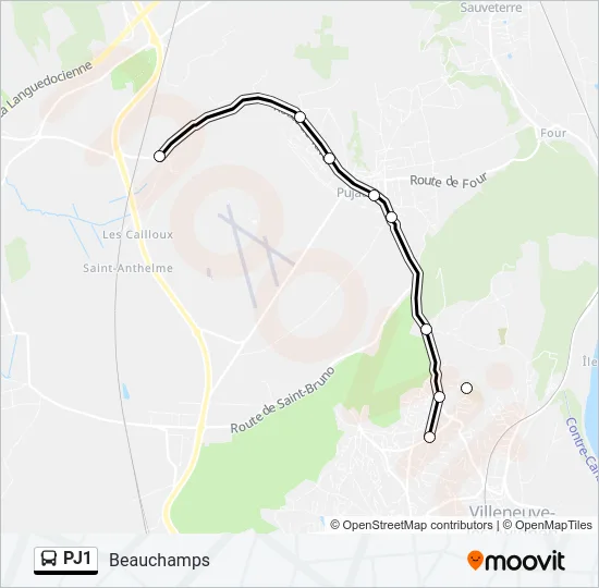 PJ1 Bus Line Map