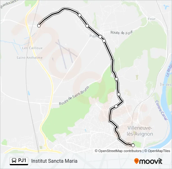 PJ1 Bus Line Map