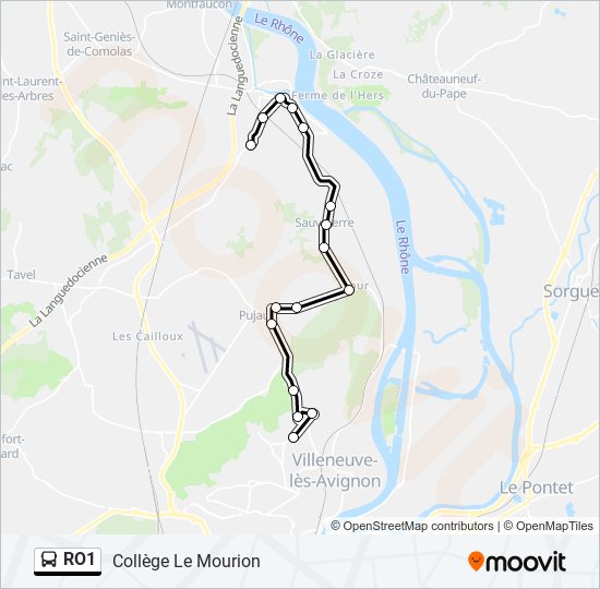 RO1 bus Line Map