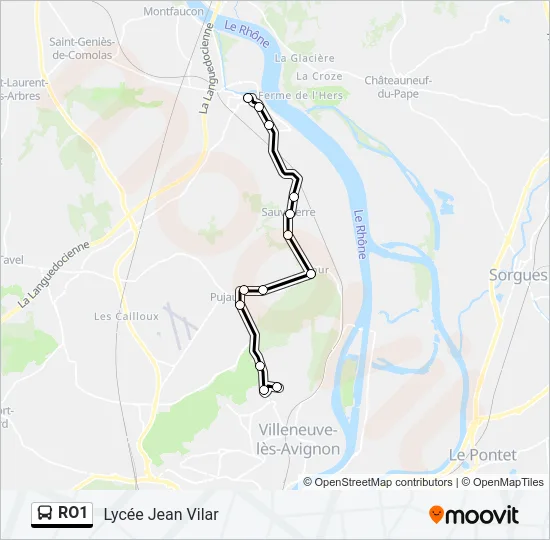 RO1 Bus Line Map
