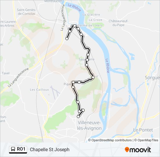 RO1 bus Line Map