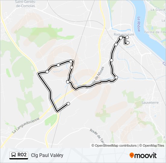 RO2 bus Line Map