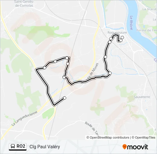 RO2 Bus Line Map