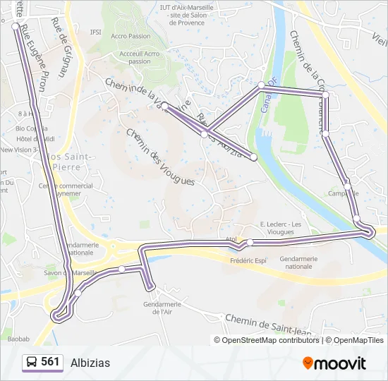 561 Bus Line Map