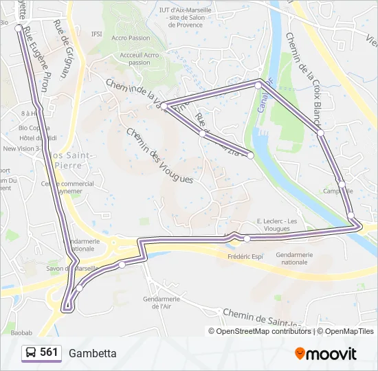 561 Bus Line Map