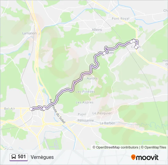 501 Bus Line Map