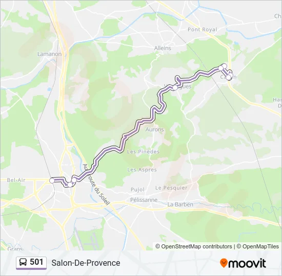 501 Bus Line Map