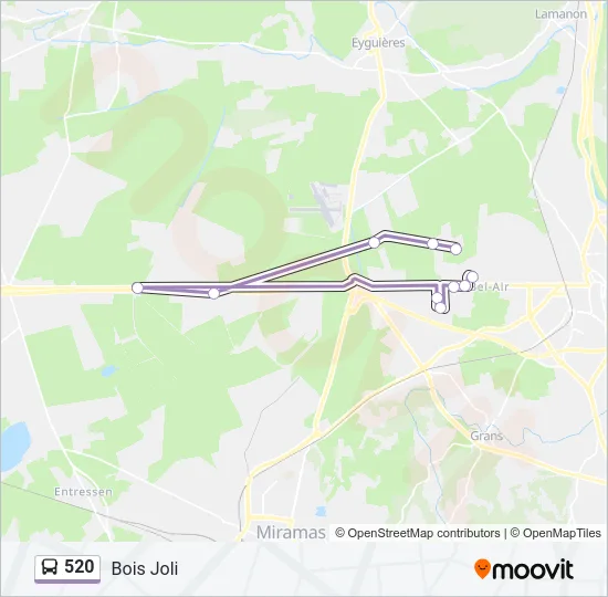 520 Bus Line Map