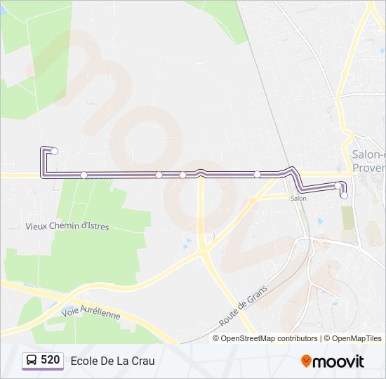 Plan de la ligne 520 de bus