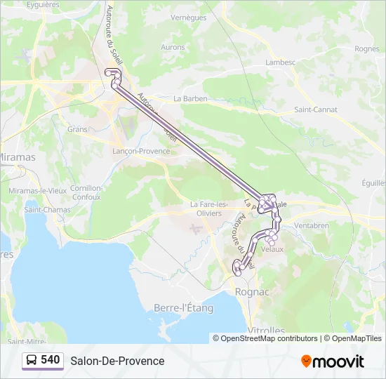 540 Bus Line Map