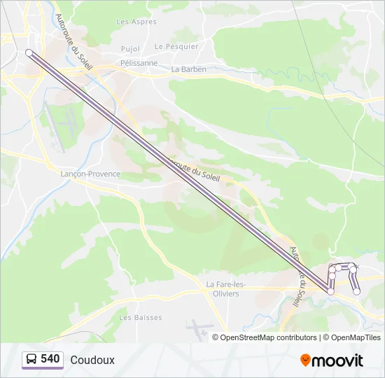 540 Bus Line Map