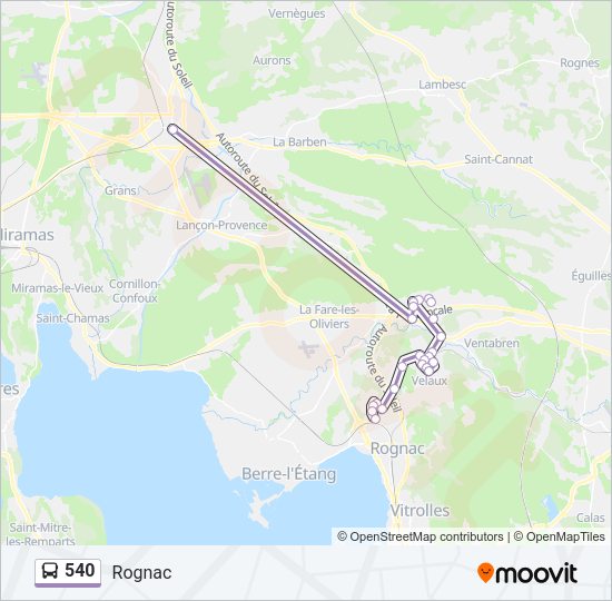 Plan de la ligne 540 de bus