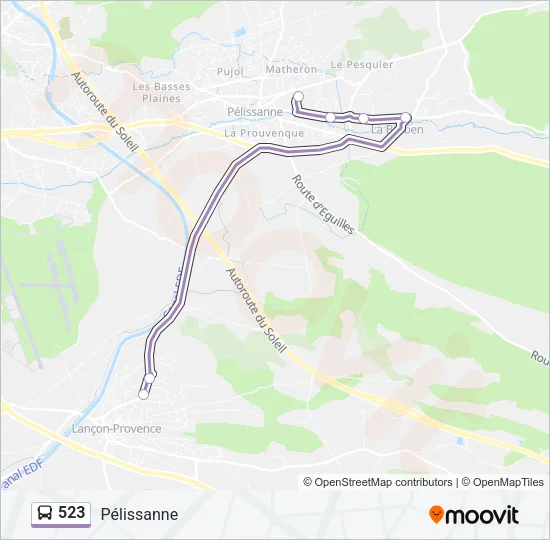 523 Bus Line Map